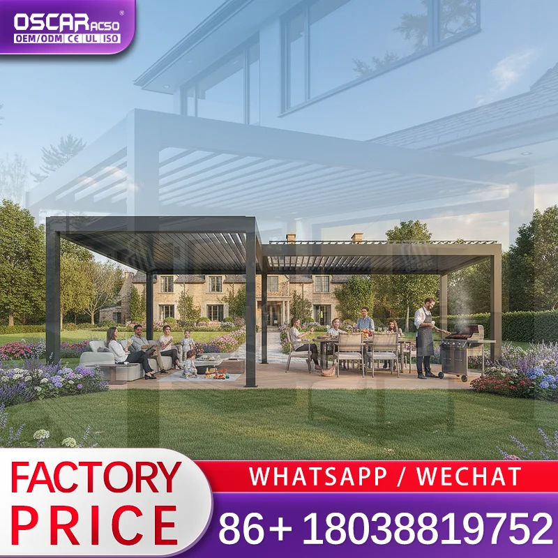 Premium Aluminum Pergola Gazebo 3x3 3x4 4x4 6x4m Easy Installation Complete System Outdoor Garden Patio Backyard Deck Lawn Party
