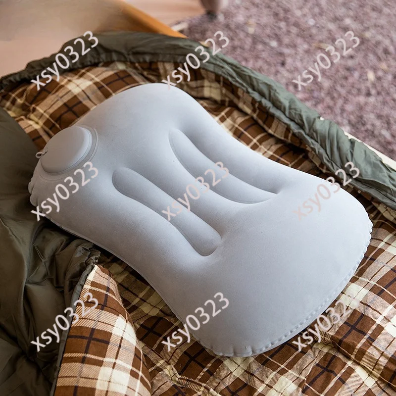 Foldable Inflatable Pillow Portable Outdoor Camping Travel Nap Waist Support Cushion