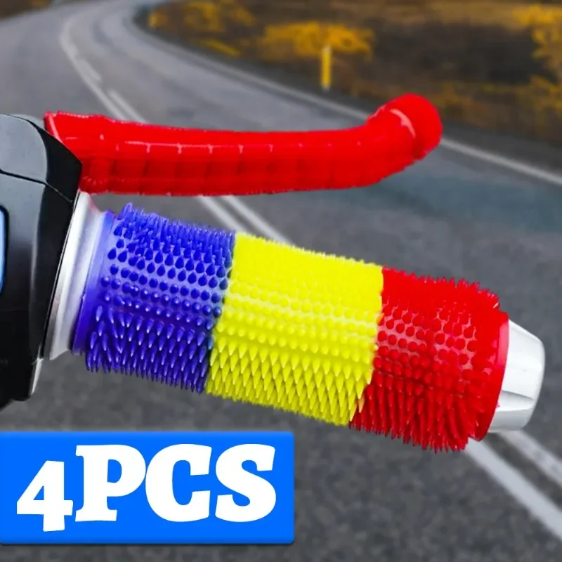 المركبات الكهربائية غطاء مقود الدراجة قبضة مقود دراجة مستديرة مكافحة زلة كم الصيف موتو المطاط كم ل القطر الداخلي 3.5 سنتيمتر قبضة