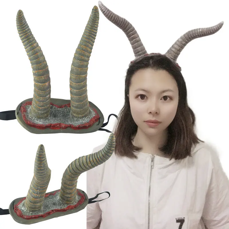 Funny Unicorn Headpiece Ram Horn Headpiece Animal Horn Headpiece Hairband Halloween Costume Accessories Holiday Party Props