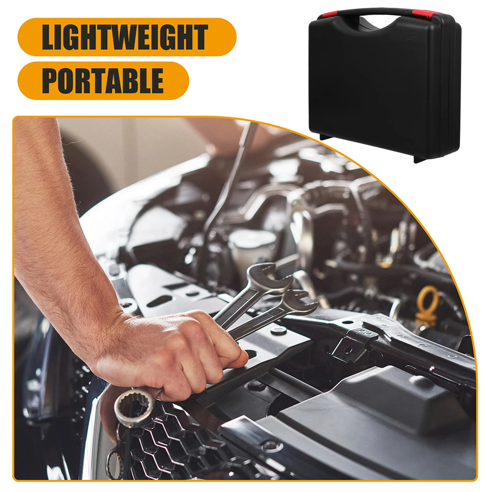 1pc Portable Plastic Tool Box 12L Lightweight Impact-Resistant Organizer For Tools Craft Storage Small Parts Carry Case