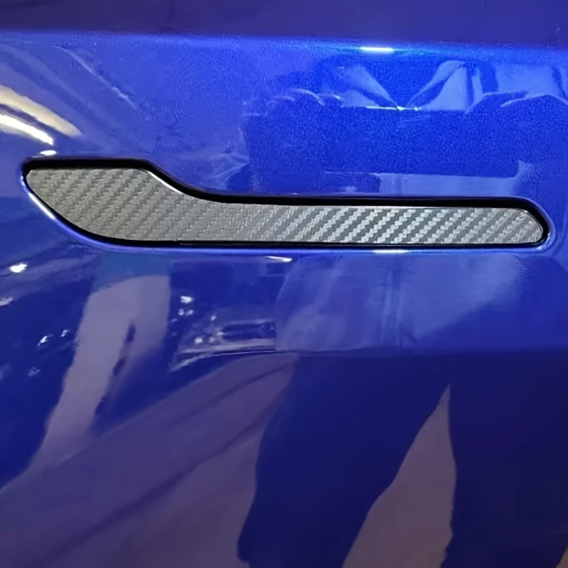 Carbon Fiber Door Handle Sticker, Door Trim Sticker Modified Scratch Resistant, for Tesla Model 3y