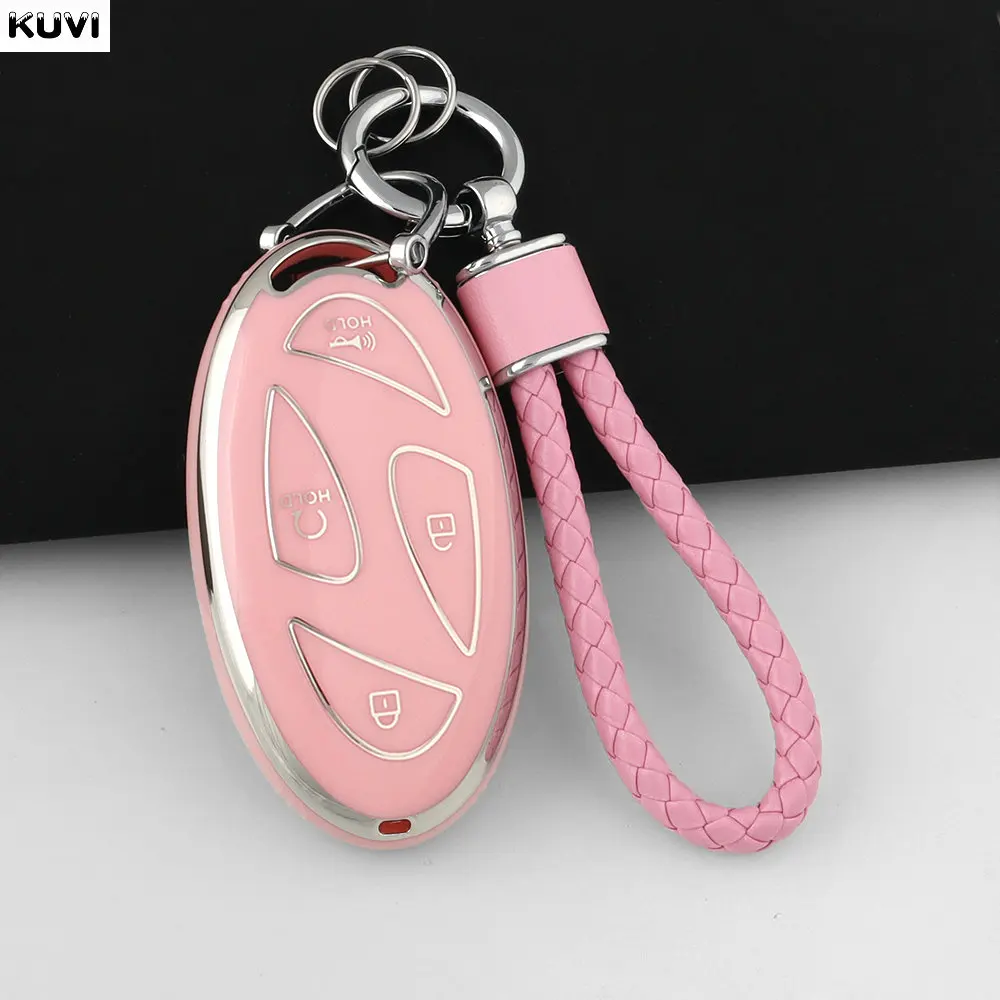 5 7 Button New TPU Car Key Case Cover Shell For Hyundai Kona Ev Grandeur GN7 2023 Keyless Protector Fob Bag Keychain Accessories