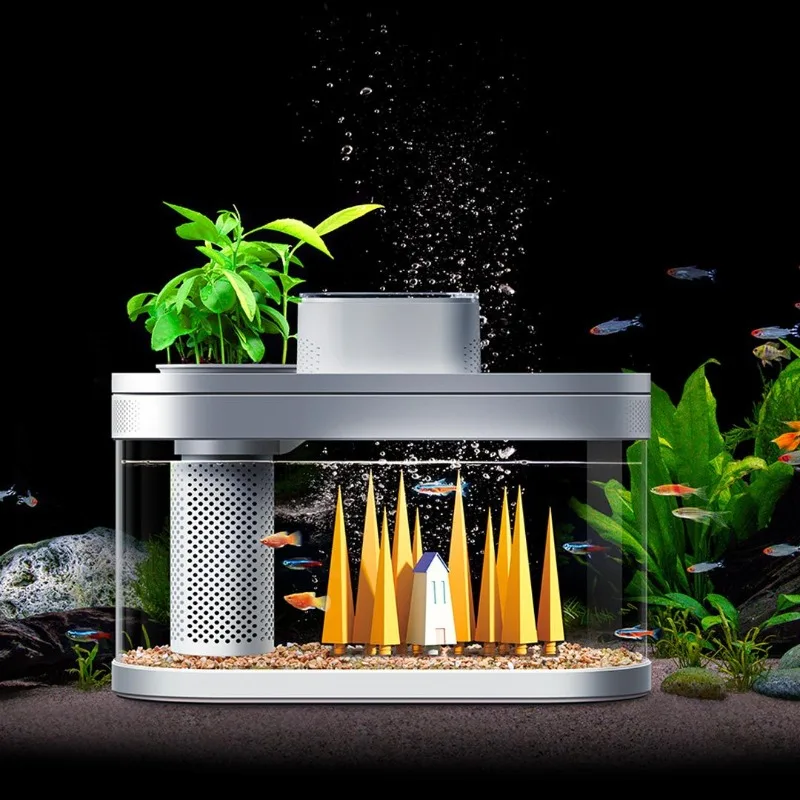 Smart Fish Tank Amphibious Ecological Advanced Aquarium Pro WiFi Box C180 Automatic Feeder RGB Light for Mijia MiHome App