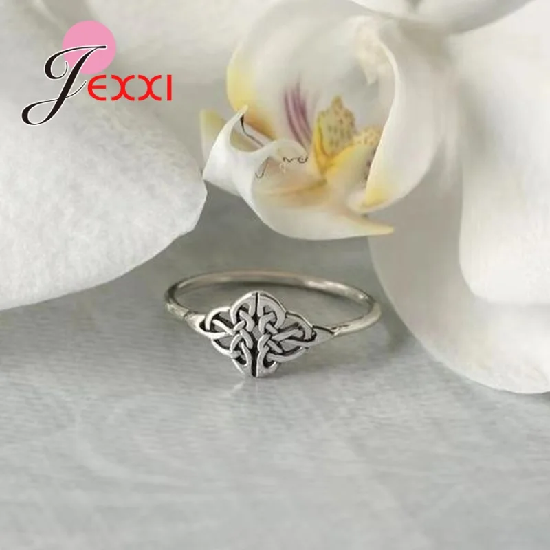 New Arrivals Simple Style 100% 925 Sterling Silver Hollow Flower Shape Finger Ring For Women Wedding Christmas Jewelry Gift