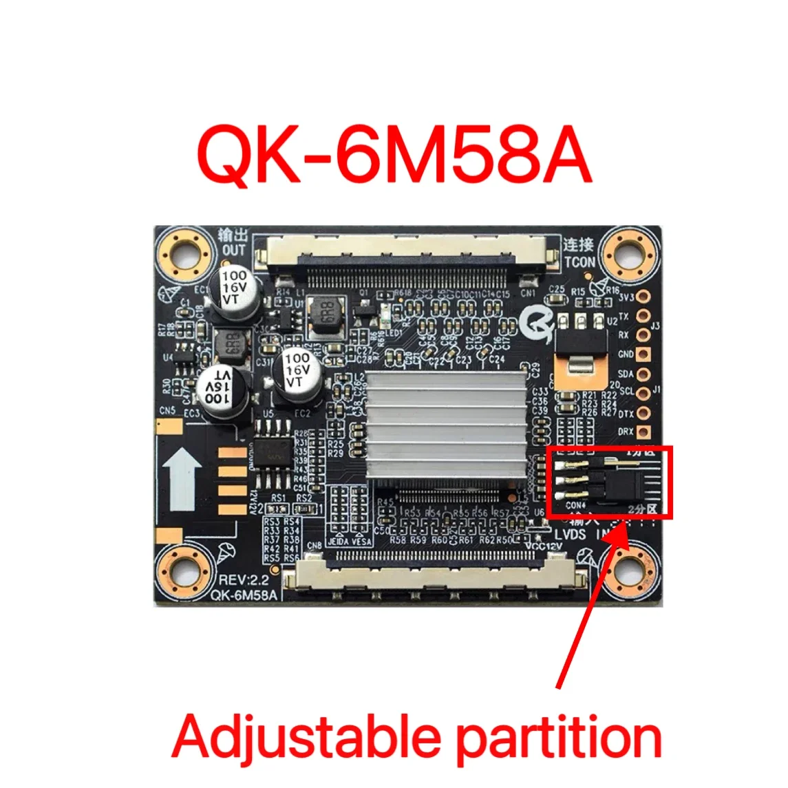 Factory Sale QK-6M58 QK-6M58A 2K to 4K 4K to 2K Adapter Board VbyOne to LVDS Frequency Doubling Board with Unlimited Size