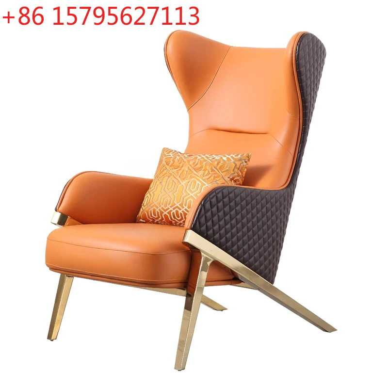 

Nordic Leather Single-Seat Sofa Chair Modern Leisure Sofa Chair Study Living Room Small Sofa