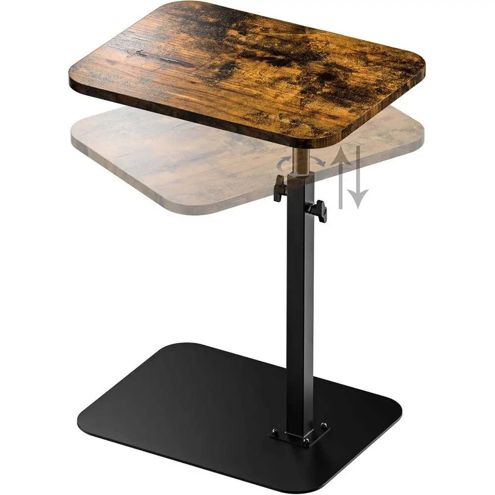 

Регулируемый по высоте вращающийся металлический столик для дивана с подставками для телевизора и учебных материалов, для закусок и еды