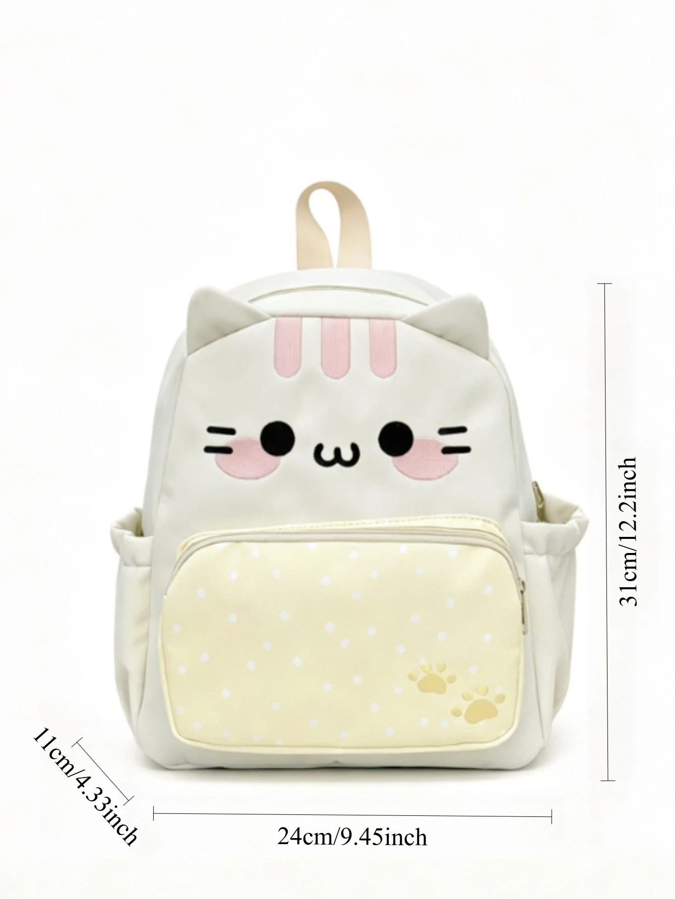 Custom Name Embroidery Kawaii Cat Backpack Cute Cartoon School Bag for Girls Women Personalized Travel Shoulder Bag Gift