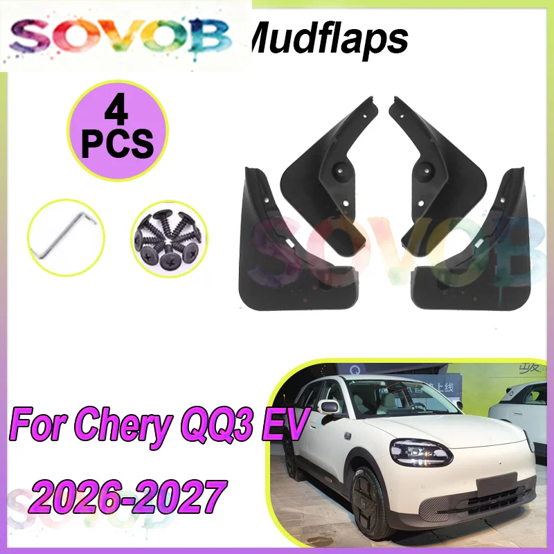 Car Mudguards For Chery Q QQ3 EV Car Accessories 2026 2027 Auto Anti-splash Mud Flaps Guard Fender Splash Wheels Car Accessorios