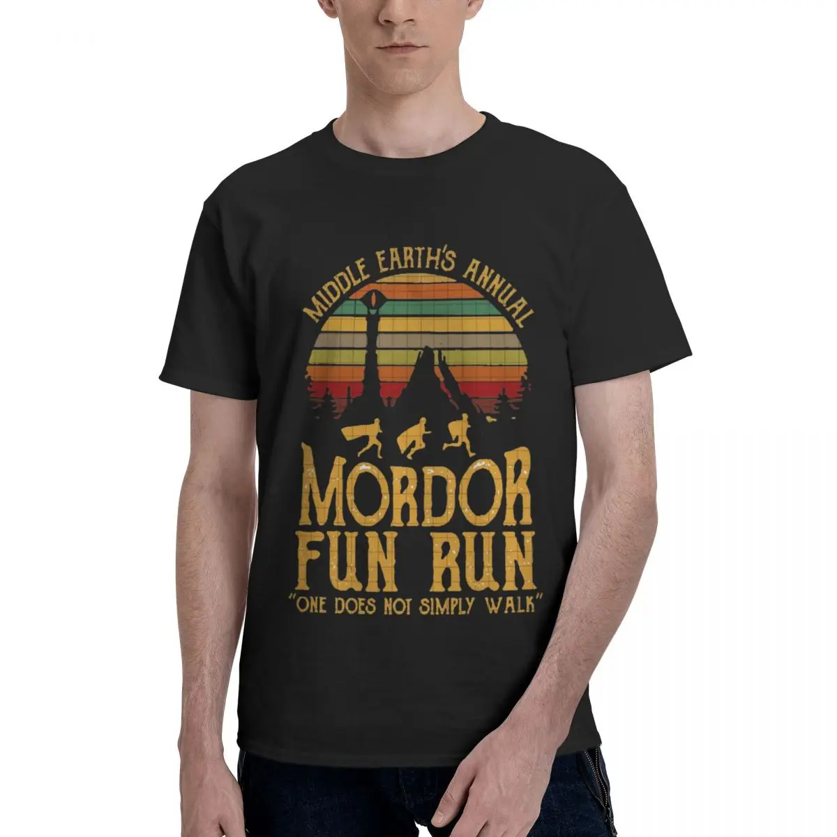 Middle Earth'S Annual Mordor Fun Run Graphic Men Designer Clothes New Arrivals 3D Printed Cotton Camping Custom Male Short Tee