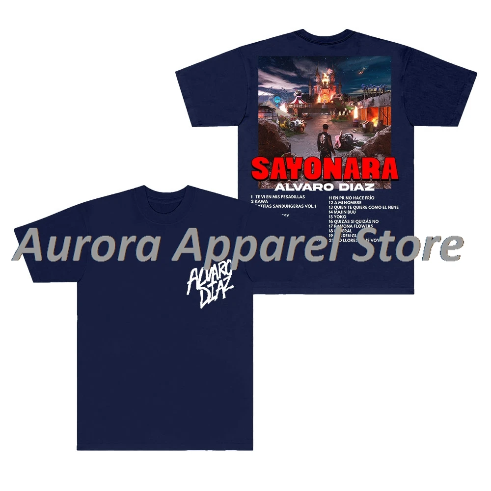 تي شيرت Alvaro Diaz Tracklist تي شيرت Sayonara Tour 2025 Merch Top Summer Women Men Fashion HipHop ملابس الشارع الشهير بأكمام قصيرة تي شيرت #4