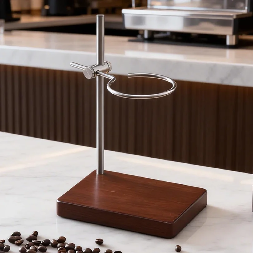 

360° Rotatable Height Adjustable Metal Drip Stand - Silver Luxury Vintage, Coffee Tea Dual - Use Filter Holder