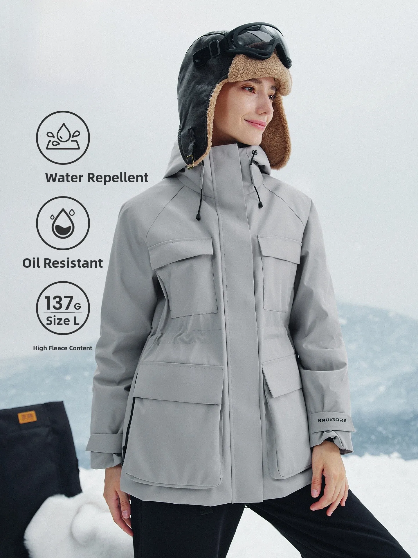 

Navigare Leader Series Women's down Jacket Three-Proof Small Sailboat Workwear Outerwear Winter New Style Commute Simple