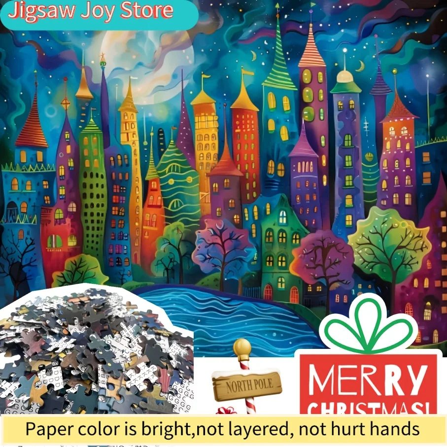 

Jigsaw Puzzle BLUE RIVER Autumn Series Painting Puzzles Paper Puzzle Halloween Thanksgiving Christmas New Year Day Friend Bir