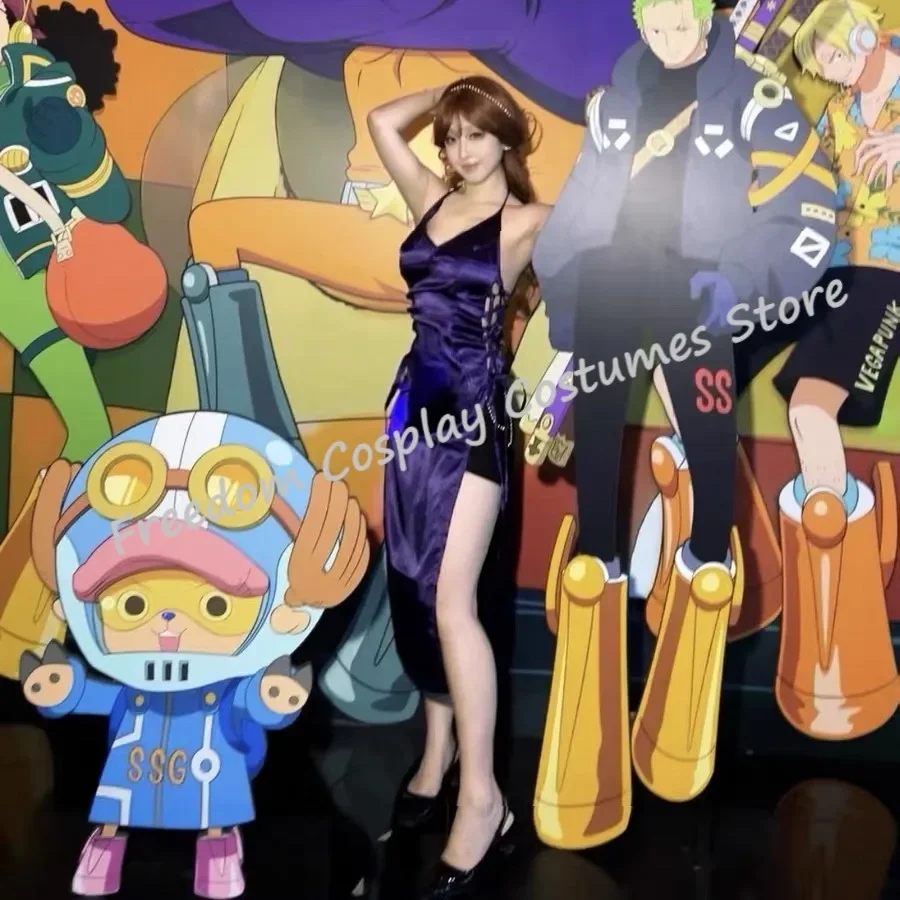 Нами Косплей Фэнтези Сексуальное Фиолетовое Платье Парики Костюм Аниме Пиратский Костюм Взрослых Женщин Ролевая Игра Вечеринка Наряд Женский Хэллоуин