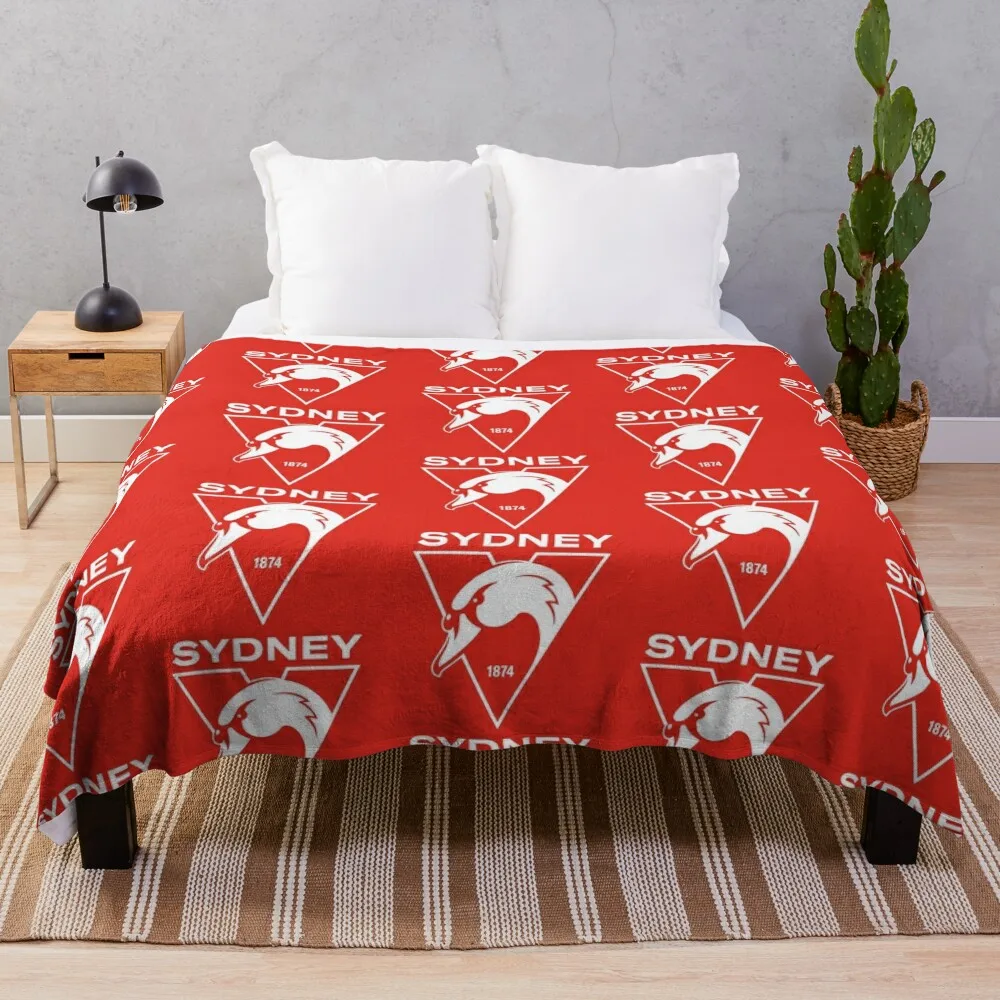 

Sydney Swans Throw Blanket for babies Travel Flannel Fabric Blankets