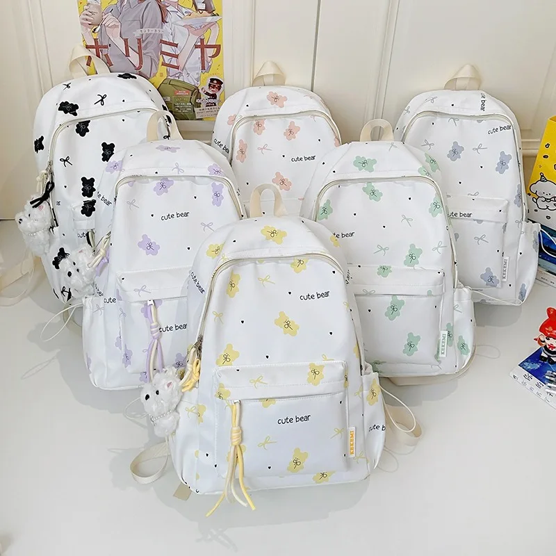 New Lightweight Women's Backpack Fashion High Quality Student Backpack Cartoon Versatile Large Capacity Girls' Travel Backpack