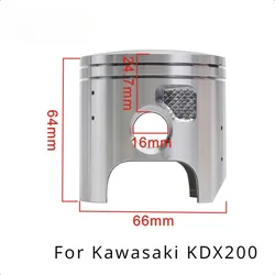 200cc  STD Motorcycle Piston and Ring Kit 66mm 66.25mm 66.5mm 66.75mm 67mm For Kawasaki KDX200 KDX 200