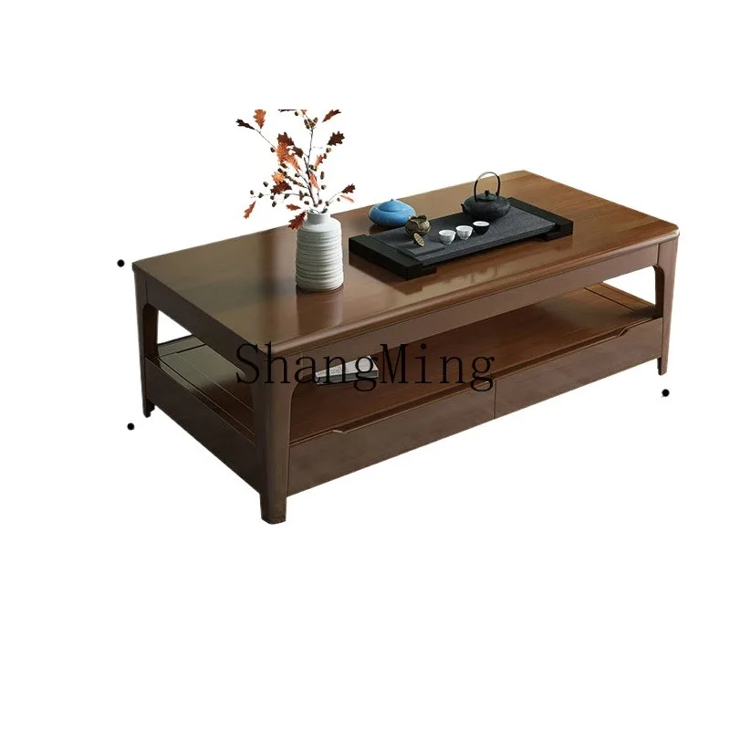 

LXY new Chinese-style solid wood long coffee table Chinese antique living room household four-draw wooden table