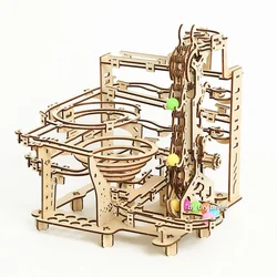 3D Wooden Puzzle Mechanical Track DIY Science Physics Maze Ball Model Kits Assembly Toy For Teens Adult Kids Birthday Xmas Gift