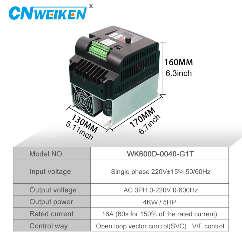 Vineau-Convertisseur mort, entrée monophasée 5.5 V et sortie triphasée 220V/220V, 380-11kW