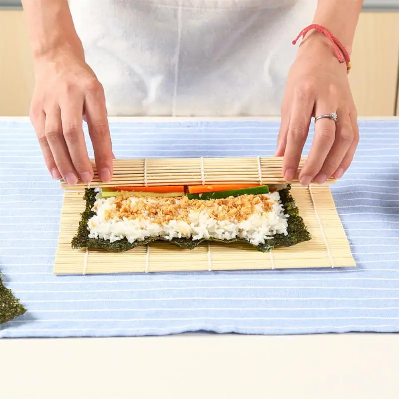 Esterilla de bambú para Sushi, herramienta de cocina de 1 a 10 piezas, Onigiri de arroz para paletas, japonesa