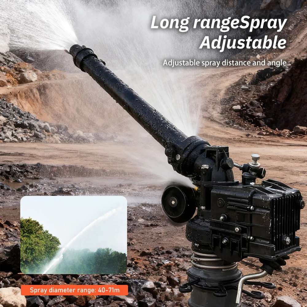 Rotating Agricultural Turbine Sprinkler 0-48° Adjustable Turbine Spray Gun for Large Area Lawn Farm Irrigation Sprinkler