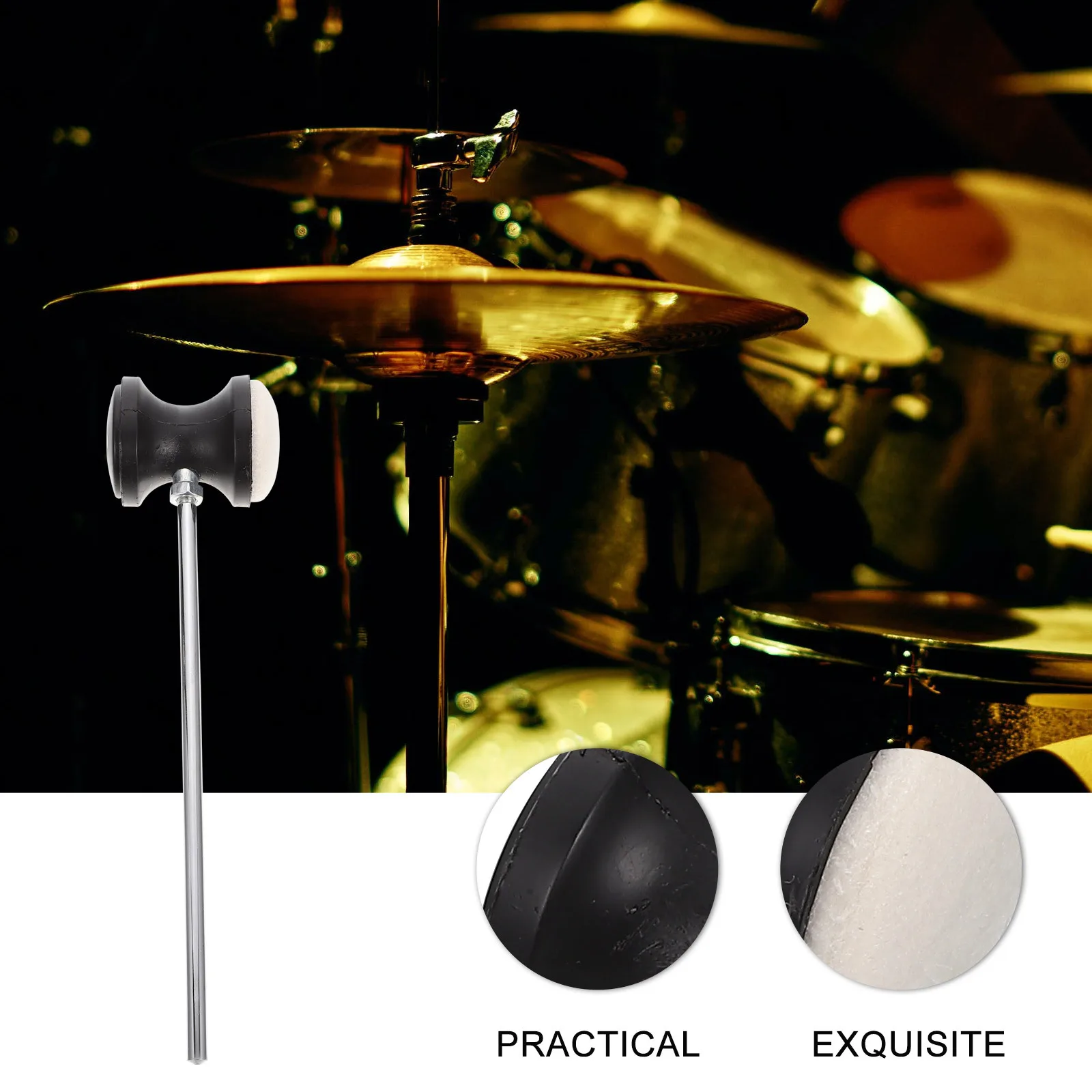 Tambor pedal martelo substituição cabeça de feltro para jazz tambor pontapé eixo aço instrumento percussão peças acessório