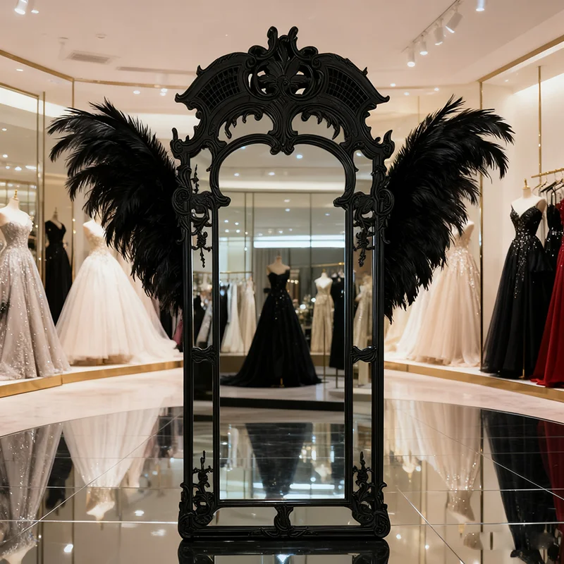 مرايا أرضية عتيقة لكامل الجسم، مرايا واقفة فاخرة للأميرة الاسكندنافية لكامل الجسم، تصميم ذهبي، ديكور غرفة Espejos De Piso