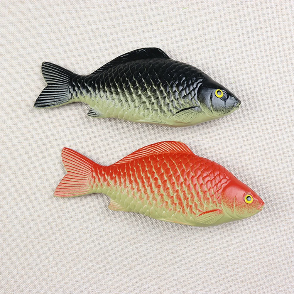 4 Pcs Simulation Crucian Carp Model Fish Tank Decoration Aquarium Decorations Turtle Toy PVC Desktop Child Stone