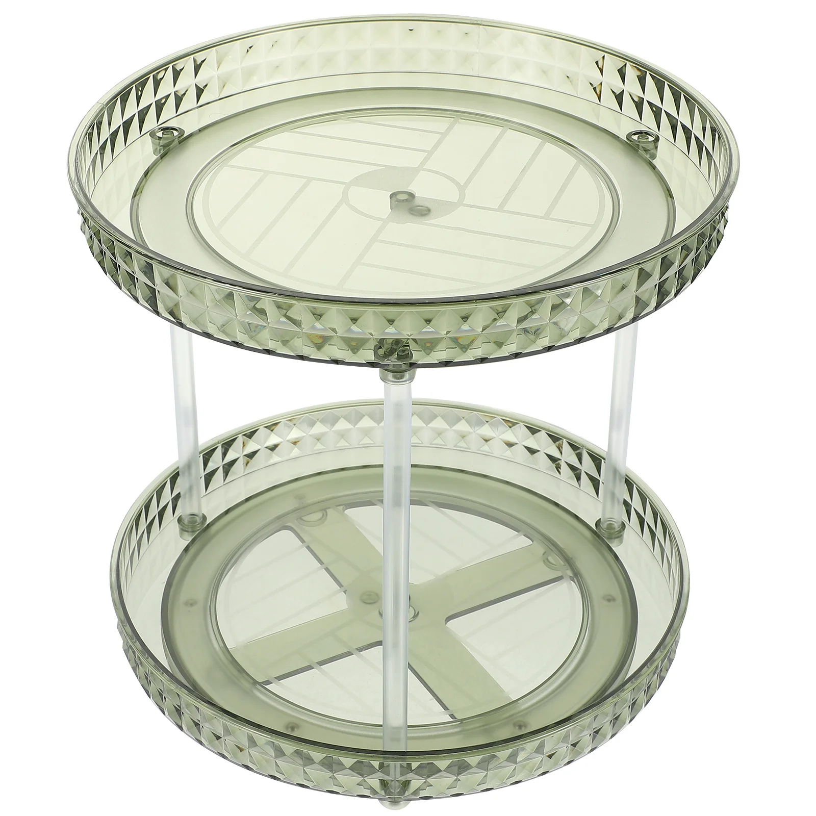 

Rotating 2 Tier Perfume Rack Makeup Organizer Storage Tray Desktop Skincare Holder Multifunctional Rotating Organizer