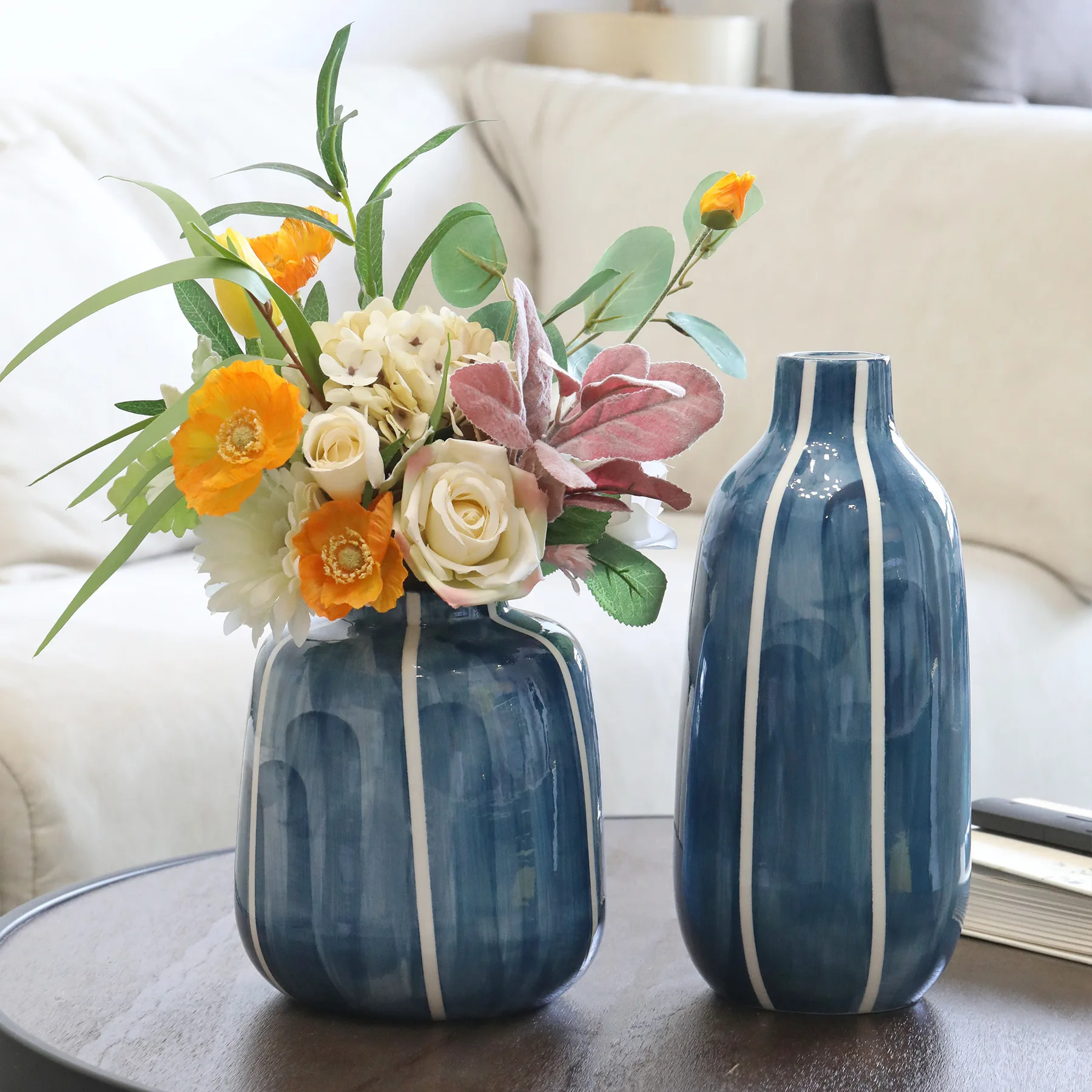 

Vase ceramic living room decoration flower arrangement dry flower decoration Nordic creative simple table decoration