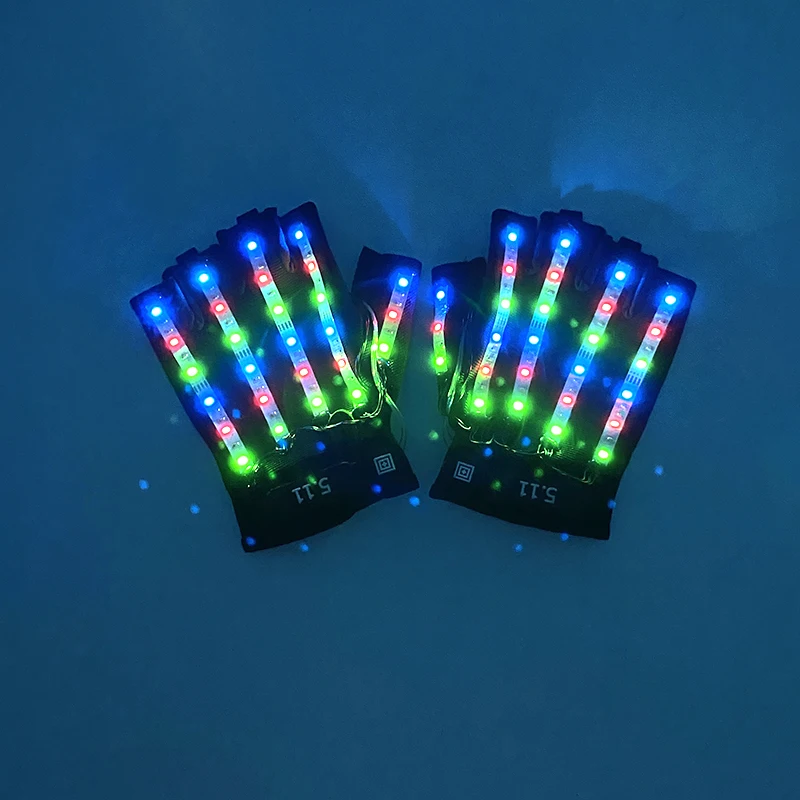 

6V LED Glowing Gloves Colorful Flashing LED Glove Festival Party Luminous Glove Dance Shows Costume Supplies Performance Props