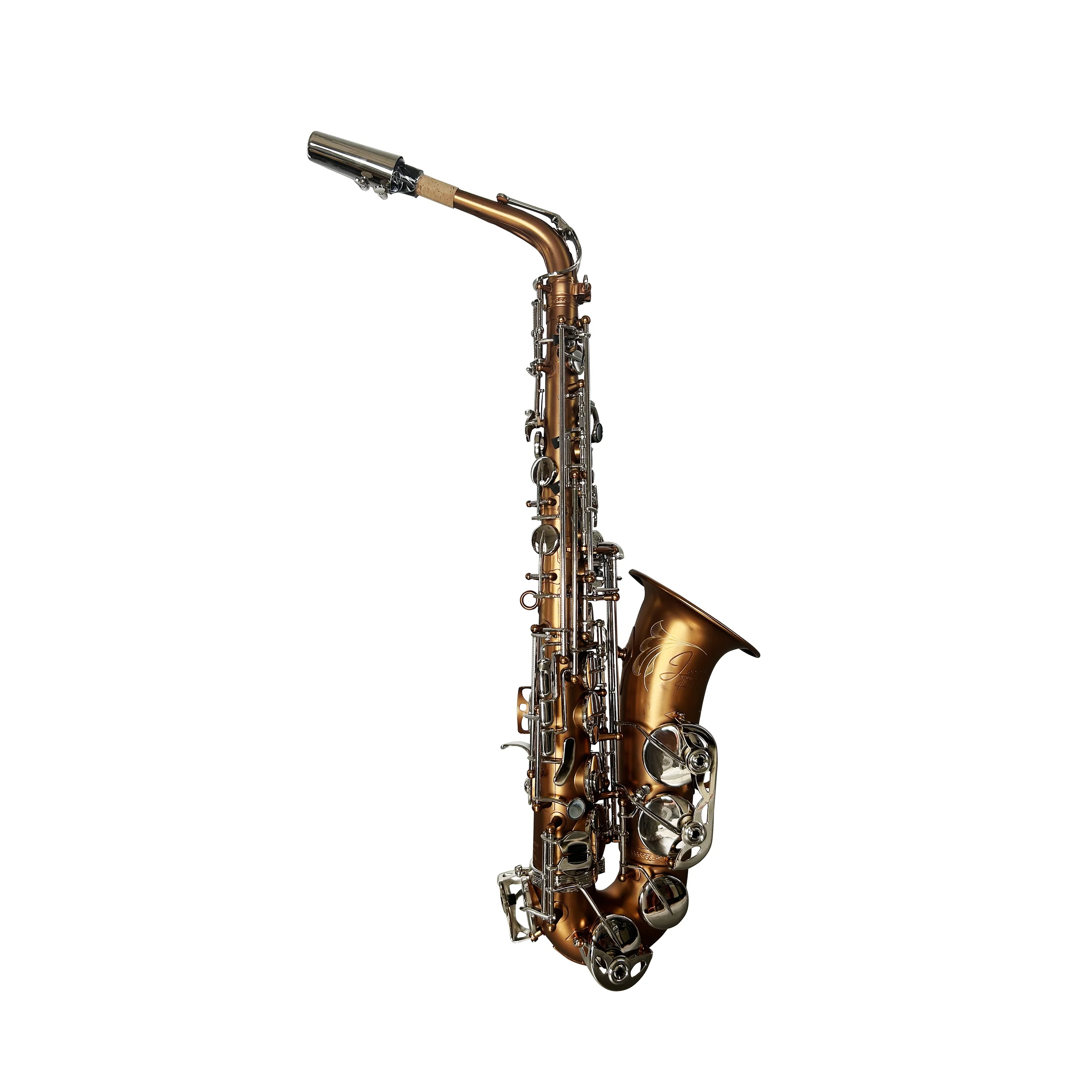 Professional Eb Tone Alto Saxophone Nickel Body Coffee Tone Woodwind Instrument for Beginner Practice Examination Stage Show