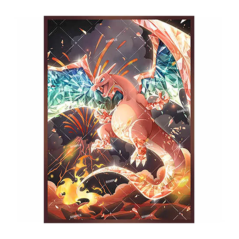 

100 шт./компл. PTCG Terastal Charizard Blazing флэш-карта с рукавом аниме игровая коллекционная карта защитный чехол подарочная игрушка 66*91 мм