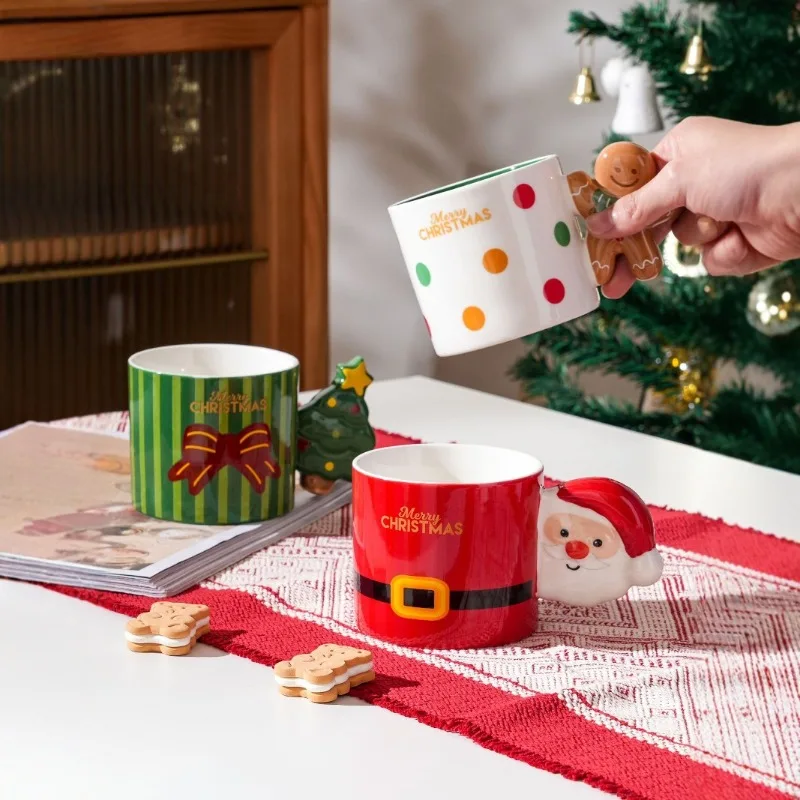 Creative Santa Claus Tree Ceramic Mug Home Breakfast Milk Coffee Cup Christmas Gift 340ml Office Mug Gift Cup Home Decoration