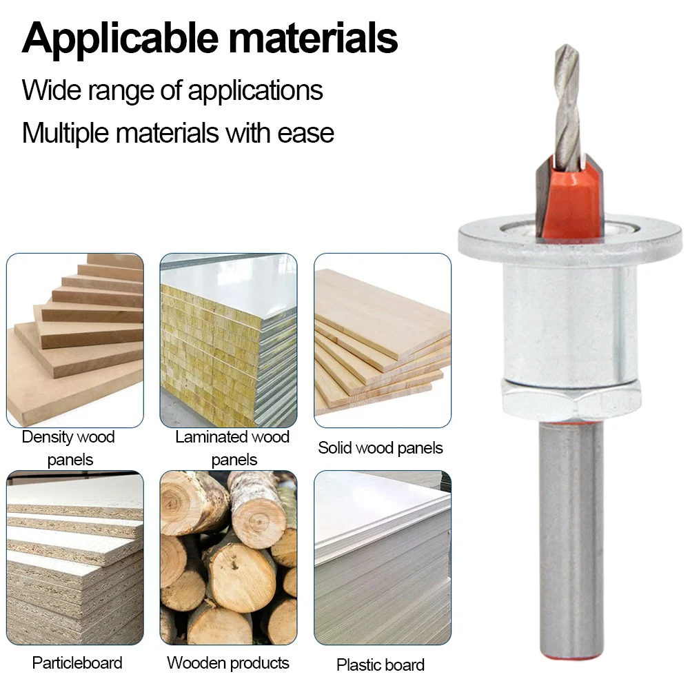 Imagem -03 - Carpintaria Carpintaria Alargador com Localizador Ajustável Wood Drilling Bit Ferramenta Carbide para Wood Pannel Plastic Board Aglomerado