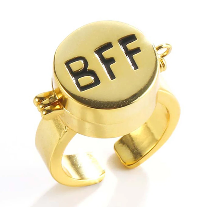 2022 Trend BFF Ring For Teen Cute Anime Opening Ring For Woman Man Jewelry Close Friend Birthday Party Gift