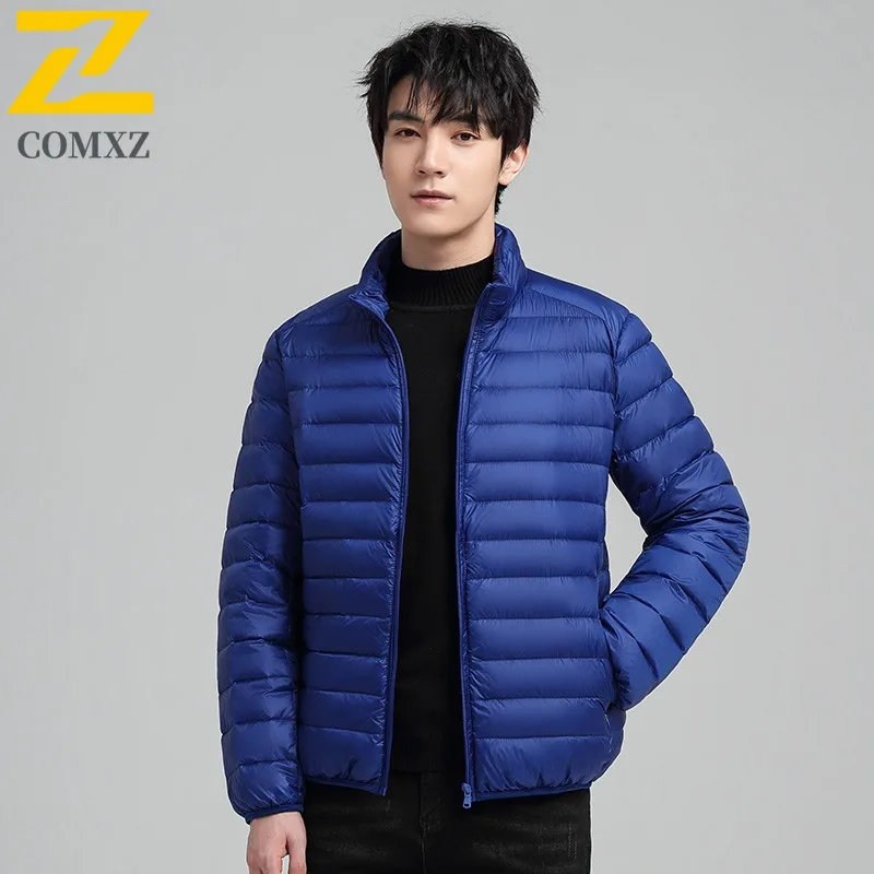 COMXZ Winter Jacket Versatile Loose Lightweight Minimalist Skiing Puffer Jacket Casual Comfortable Down Jacket Men's Clothing
