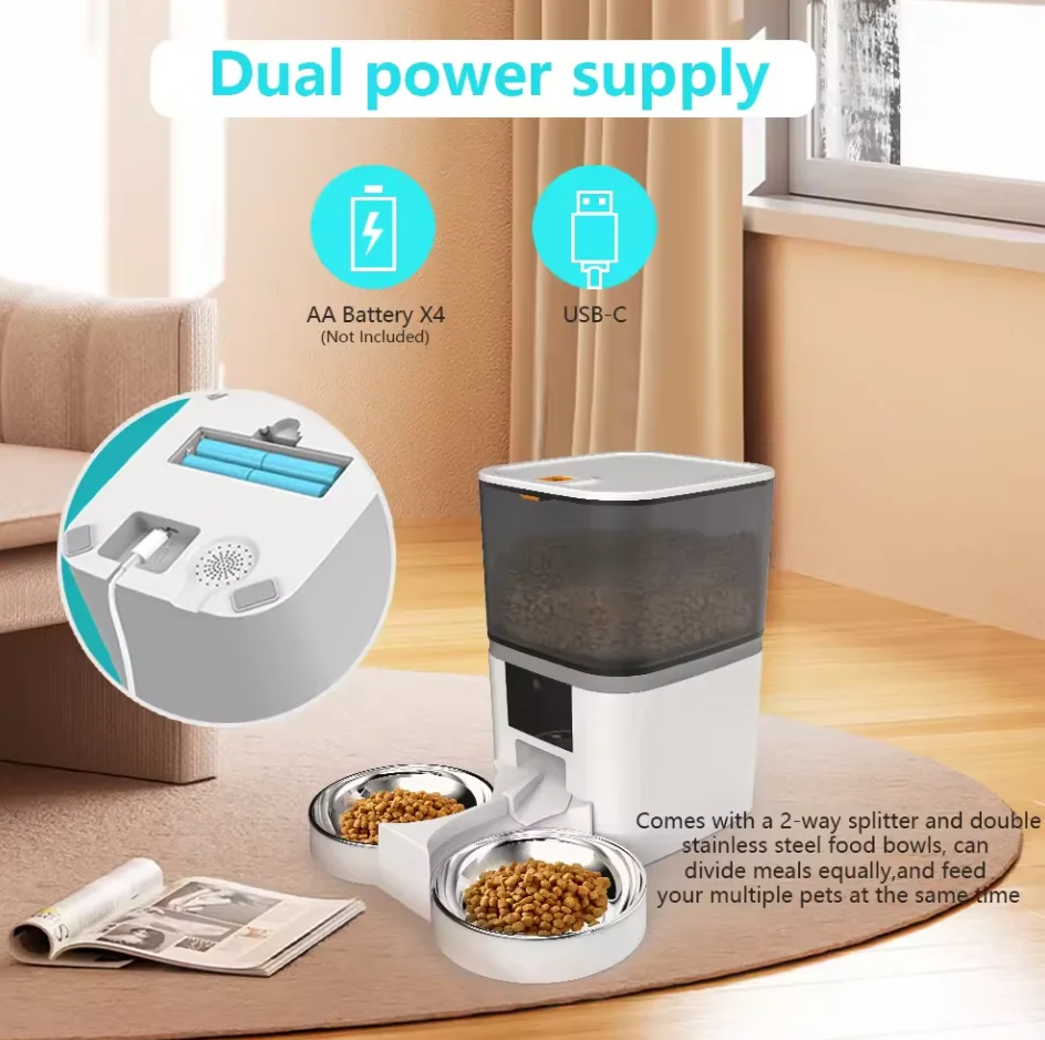 Double Meal Automatic Cat Feeder, Cat Feeder With Video, Tuya WIFI Automatic Dog Feeder, Programmable Pet Feeder, Multiple Model