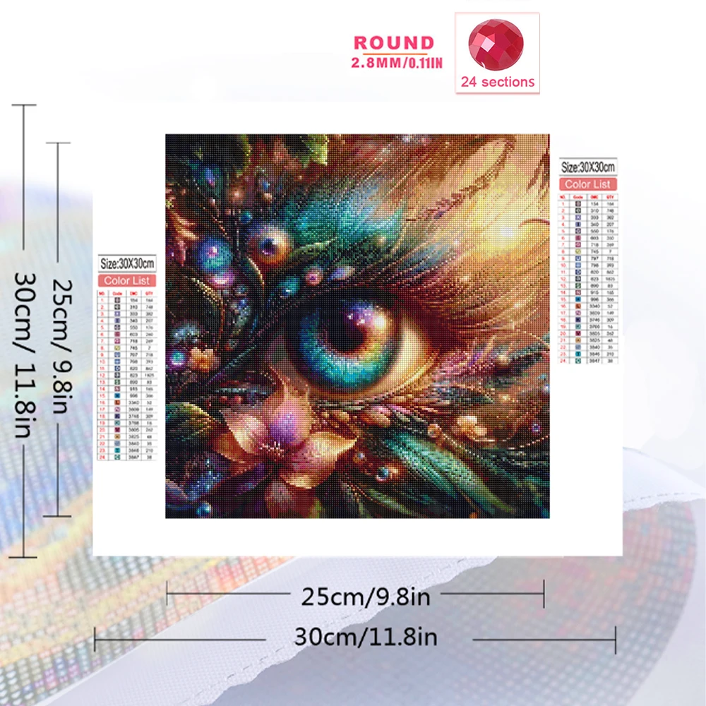 EverShine Diamond Mosaic Eye Portrait Painting Flower Picture of Rhinestones 5D DIY Embroidery Home Bedroom Wall Artwork