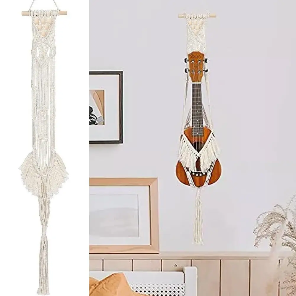 Guitar Wall Mounted Bohemian Macrame Dream Catcher Boho Home Decor Guitar Stand Suitable for Original Guitar and Ukulele ﻿ H6X6