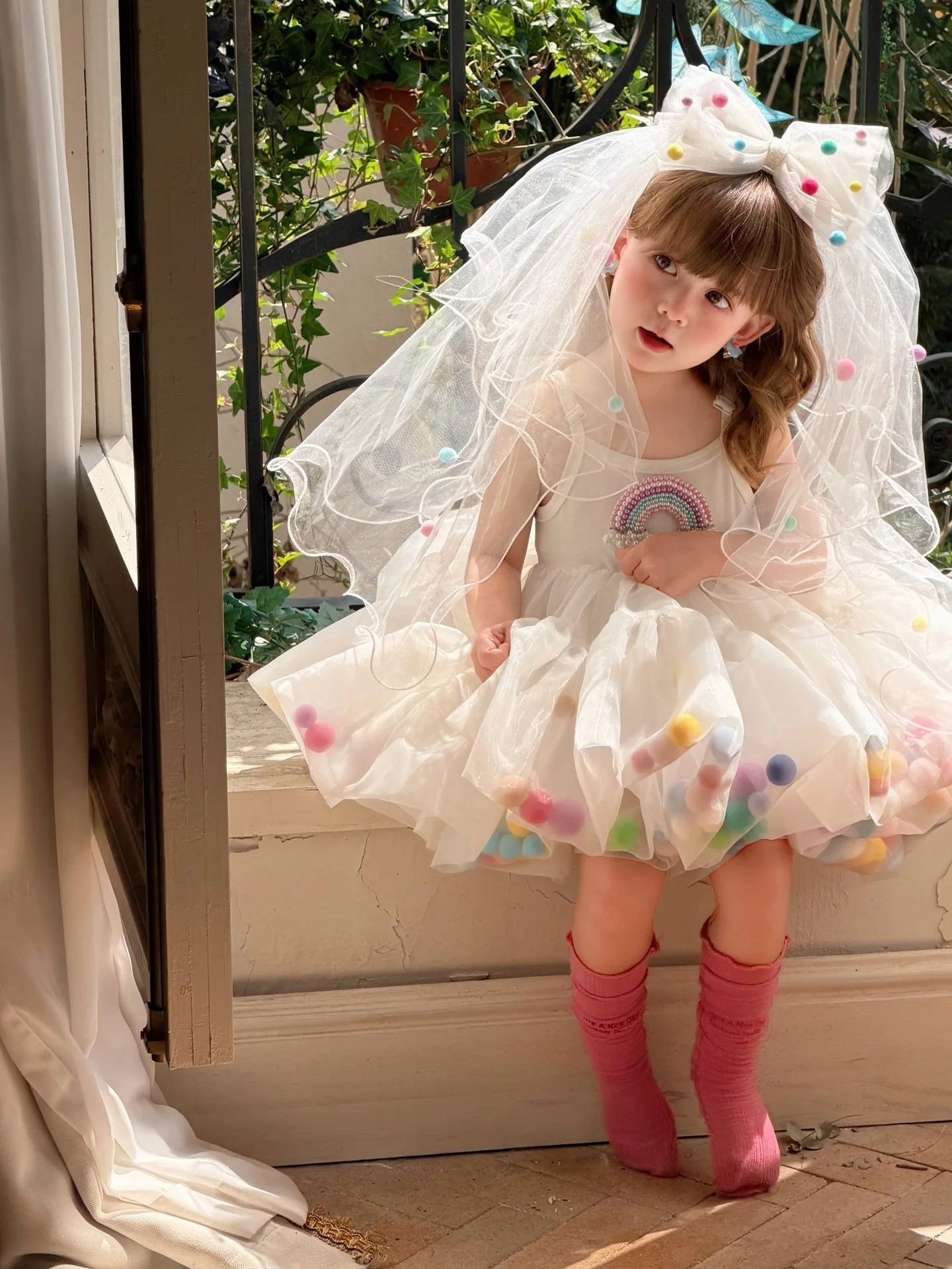 2026 New Baby Summer Girls Boutique Rainbow Tutu  Dress, Princess Kids Sweet Fashion  Party Dress  3-8T
