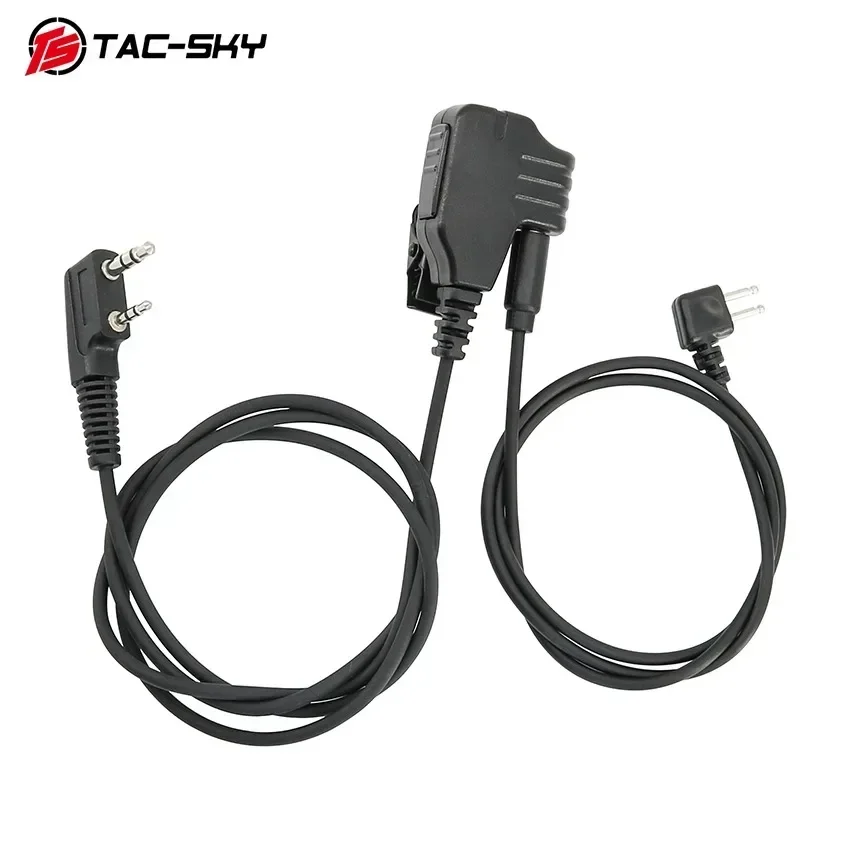 TAC-SKY DulMédiateur set Adaptateur Mic vers Ken Plug pour Baofeng Walperforated Talkie et Comta IPSC Protection auditive Casque de tir