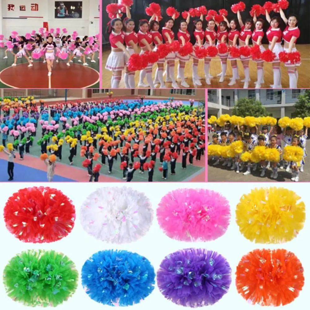 25cm Game Pompoms High Quality 9 Colors Flower Ball Cheerleading Cheering Sports Cheerleading