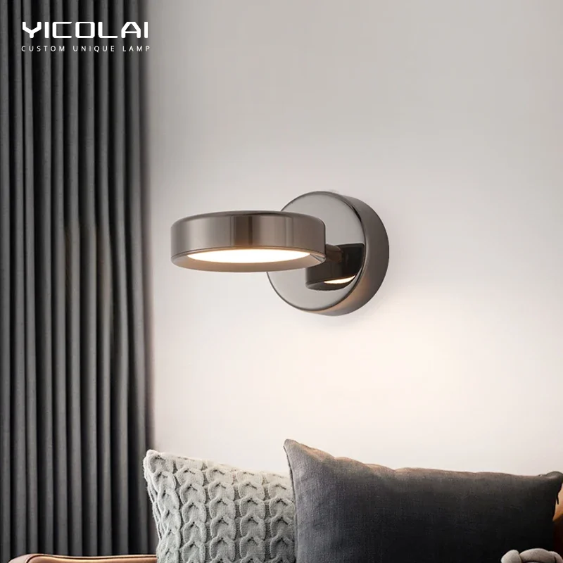 

Bedside wall lamp 90 degree rotation adjustable wall lamp reading light with switch Indoor Lighting lamp fixture home decor