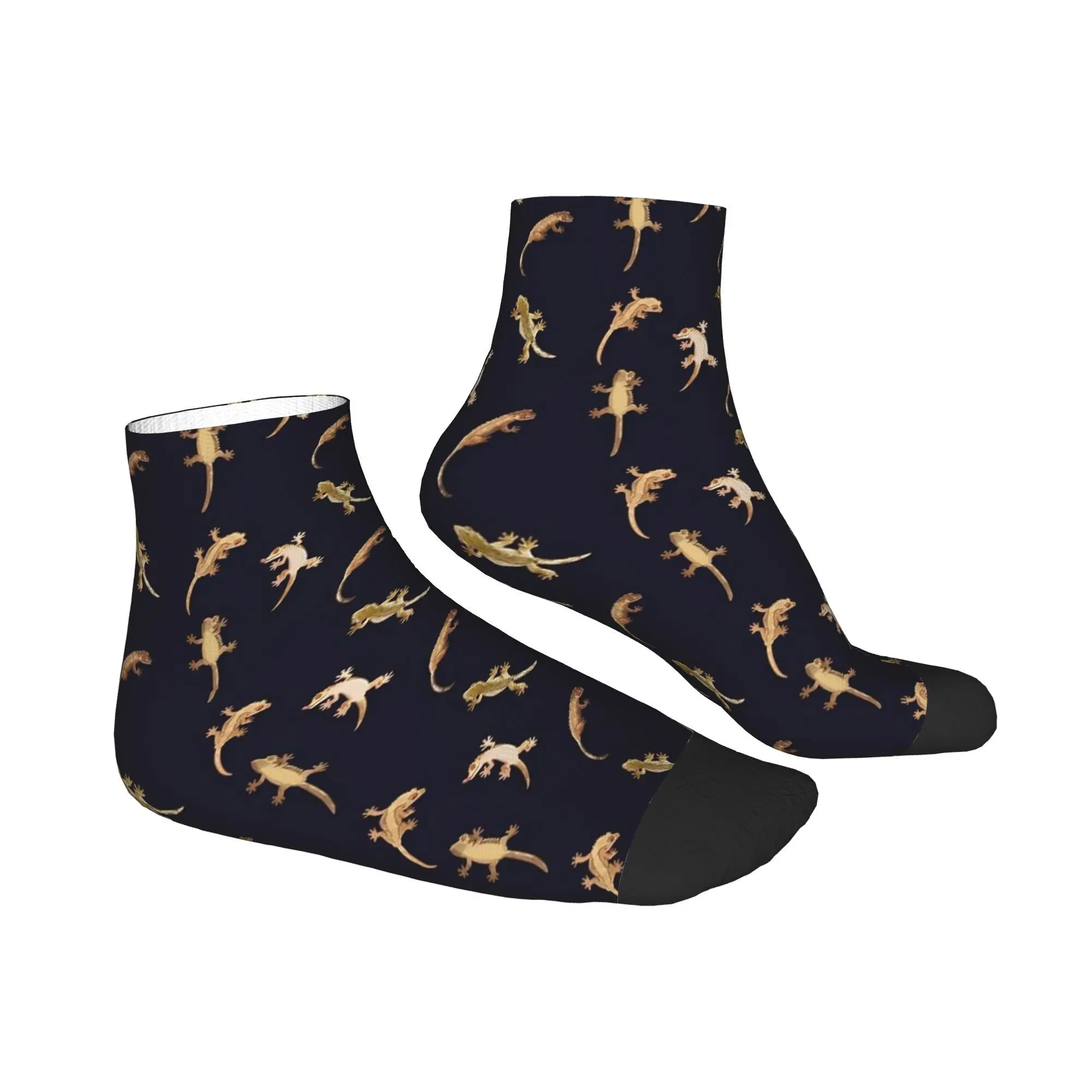 Calcetines geckos con escudo pequeño y bonito, medias absorbentes del sudor Harajuku, calcetines para todas las estaciones, accesorios para regalos de Navidad Unisex