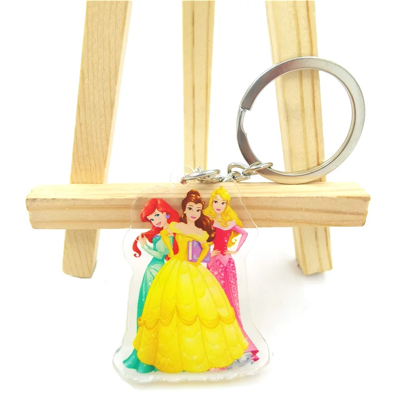 Disney Princess Lovely key chain animal key chain women\'s bag pendant acrylic key chain Charm Key Chain Jewelry Gift