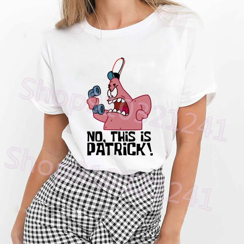 Patrick estrela camisetas para mulheres engraçado bob esponja t camisa y2k gráfico streetwear roupas t camisa verão feminino topos